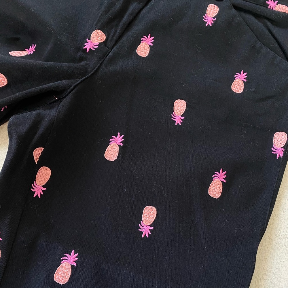 Lilly Pulitzer 10” high rise vintage y2k 90’s crop pants pineapple crawfish 8 - Picture 6 of 11